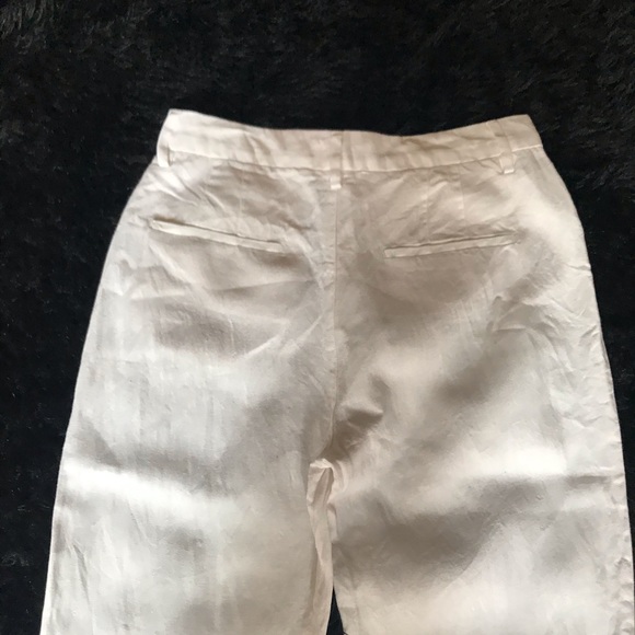 Massimo Dutti White 100% Linen Trousers Sz 6 - Picture 5 of 6
